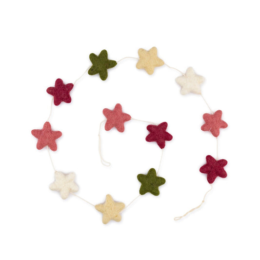 Detailfoto van vilten viltslinger ster mistletoe dreams