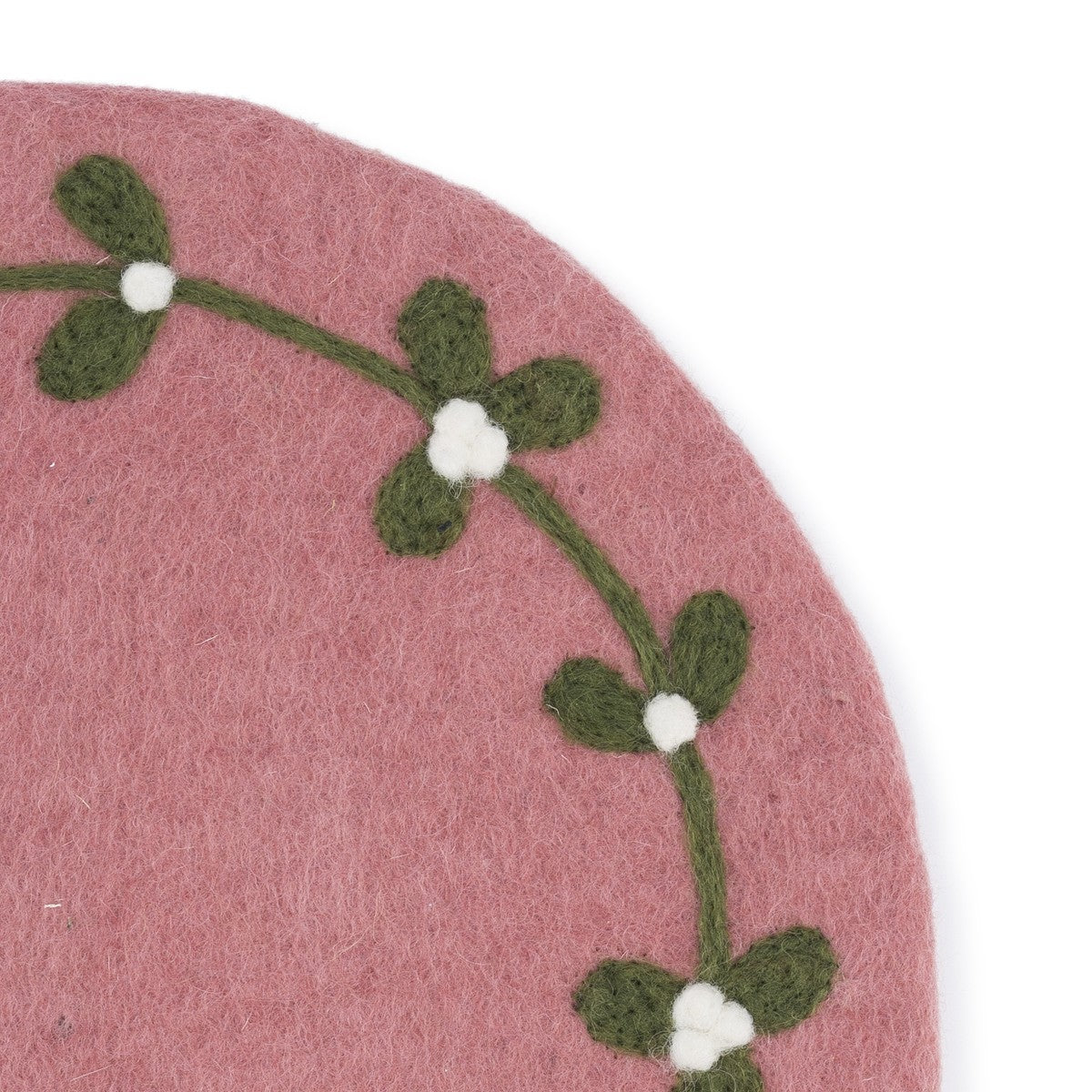 Detailfoto van vilten onderzetter 35 cm mistletoe dreams