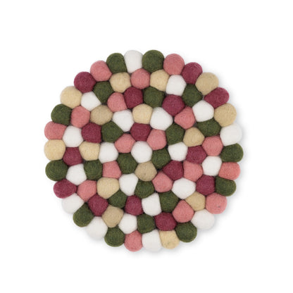 Detailfoto van vilten onderzetter vb 20 cm rond mistletoe dreams