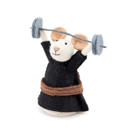 Decoratie Muis Gewichtheffer