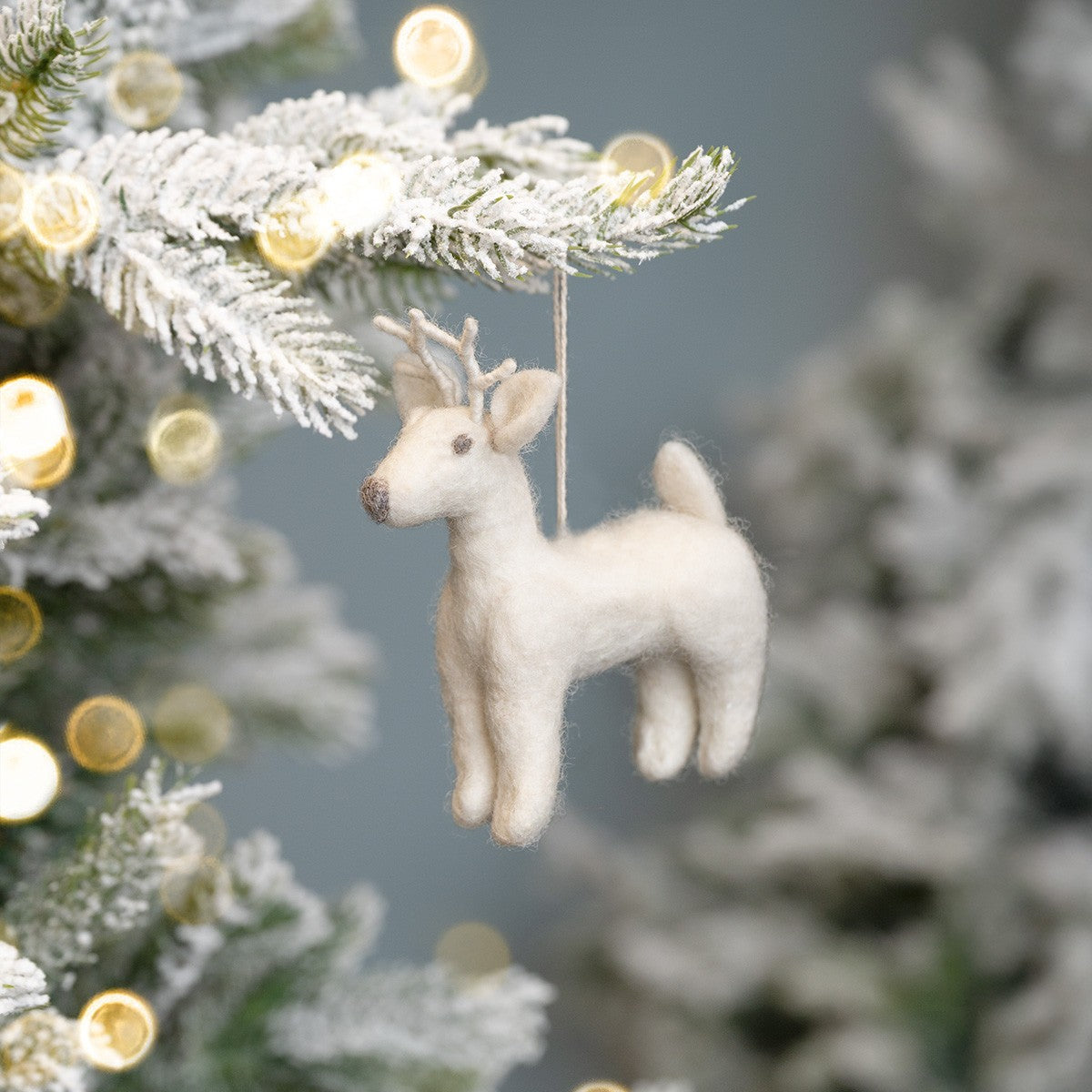 Hanger Winter Rendier Wit van vilt