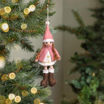 Detailfoto van vilten meisje mistletoe dreams oudroze