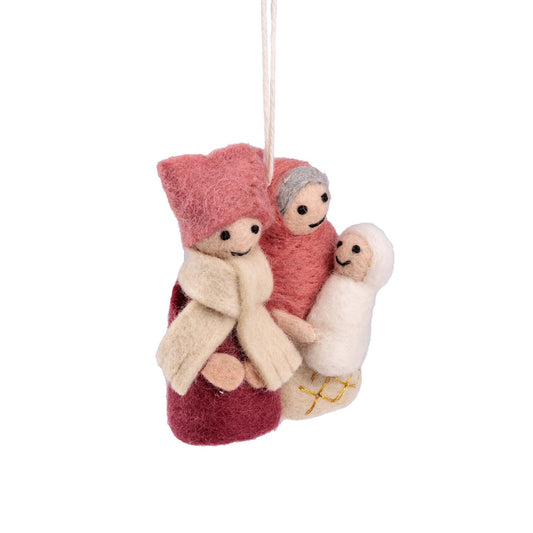 Detailfoto van vilten hanger jozef & maria cyclaam-oud roze