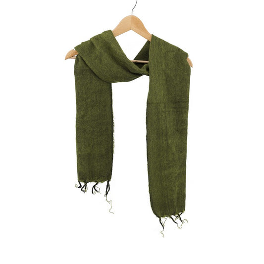 Vilten kleine sjaal legergroen