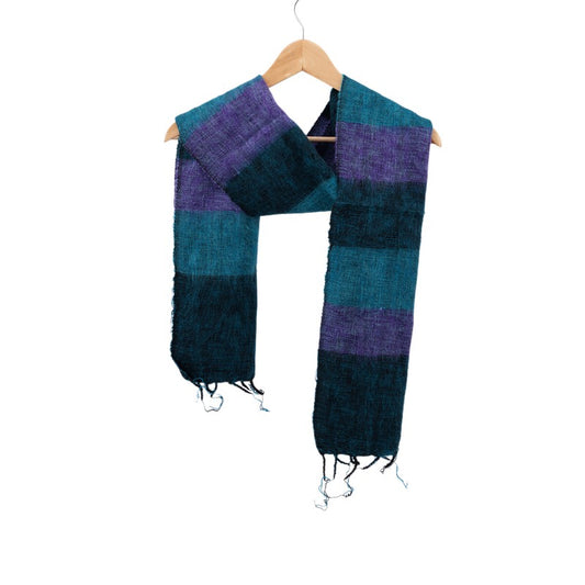 Vilten kleine sjaal turquoise paars