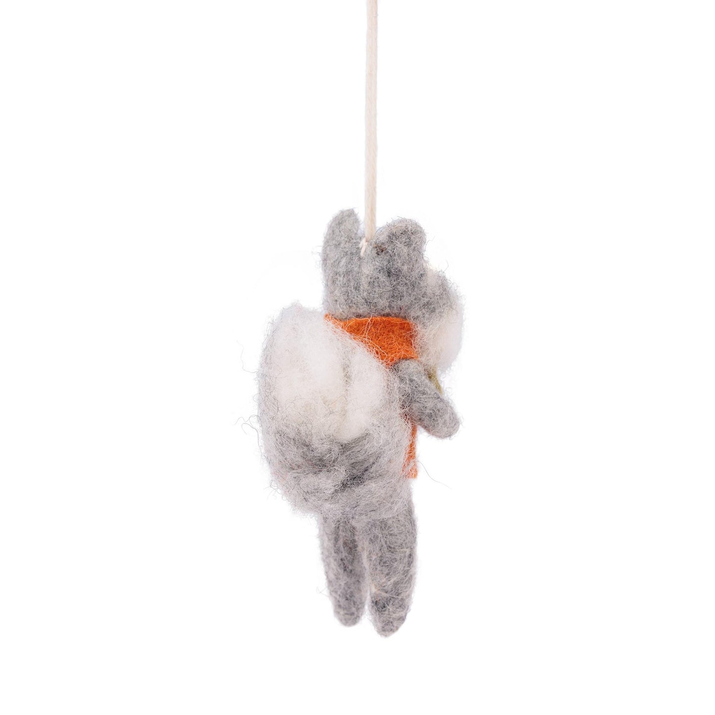 Detailfoto van vilten hanger wolf indian summer cognac