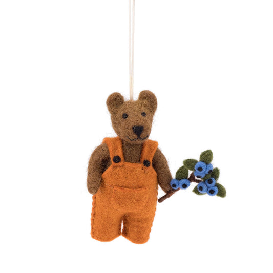 Detailfoto van vilten hanger beer indian summer cognac