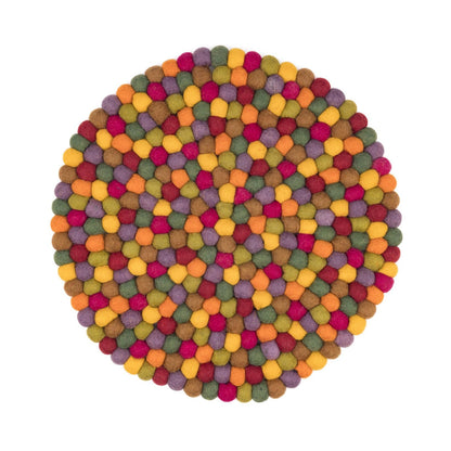 Detailfoto van vilten onderzetter vb 40 cm rond indian summer