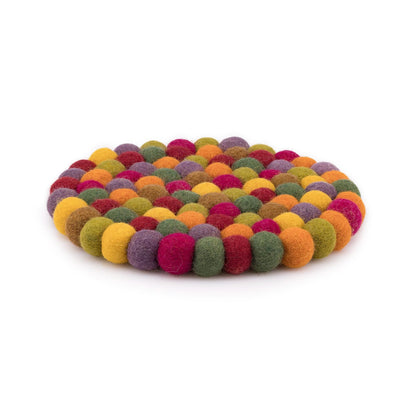 Detailfoto van vilten onderzetter vb 20 cm rond indian summer