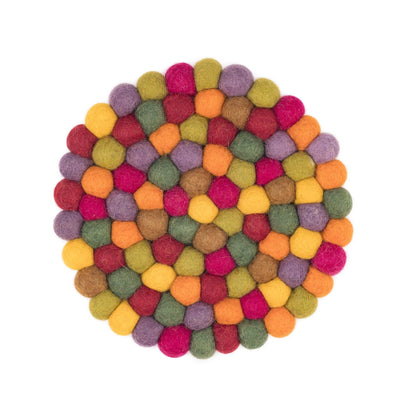 Detailfoto van vilten onderzetter vb 20 cm rond indian summer