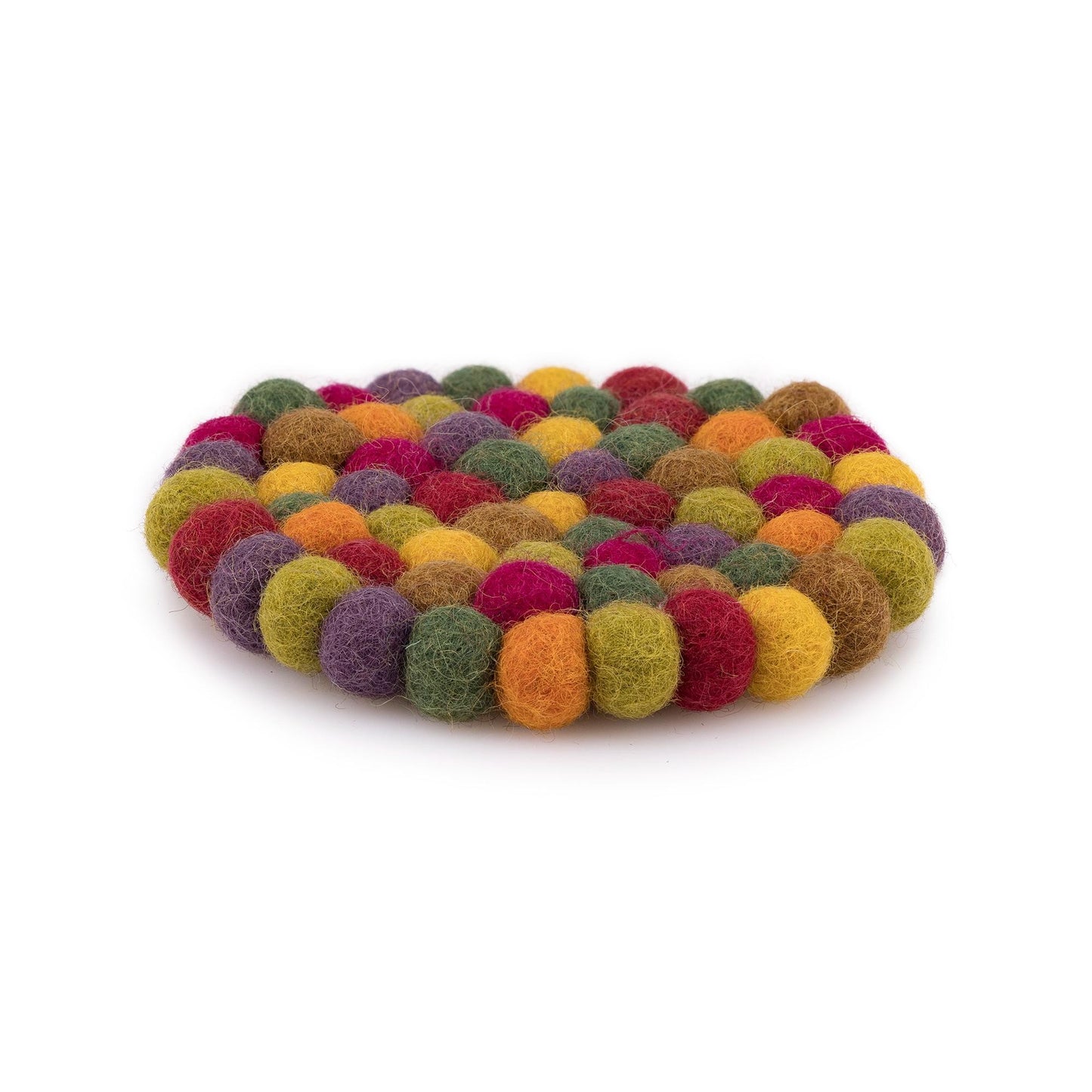 Detailfoto van vilten onderzetter vb 10 cm rond indian summer 4 st.