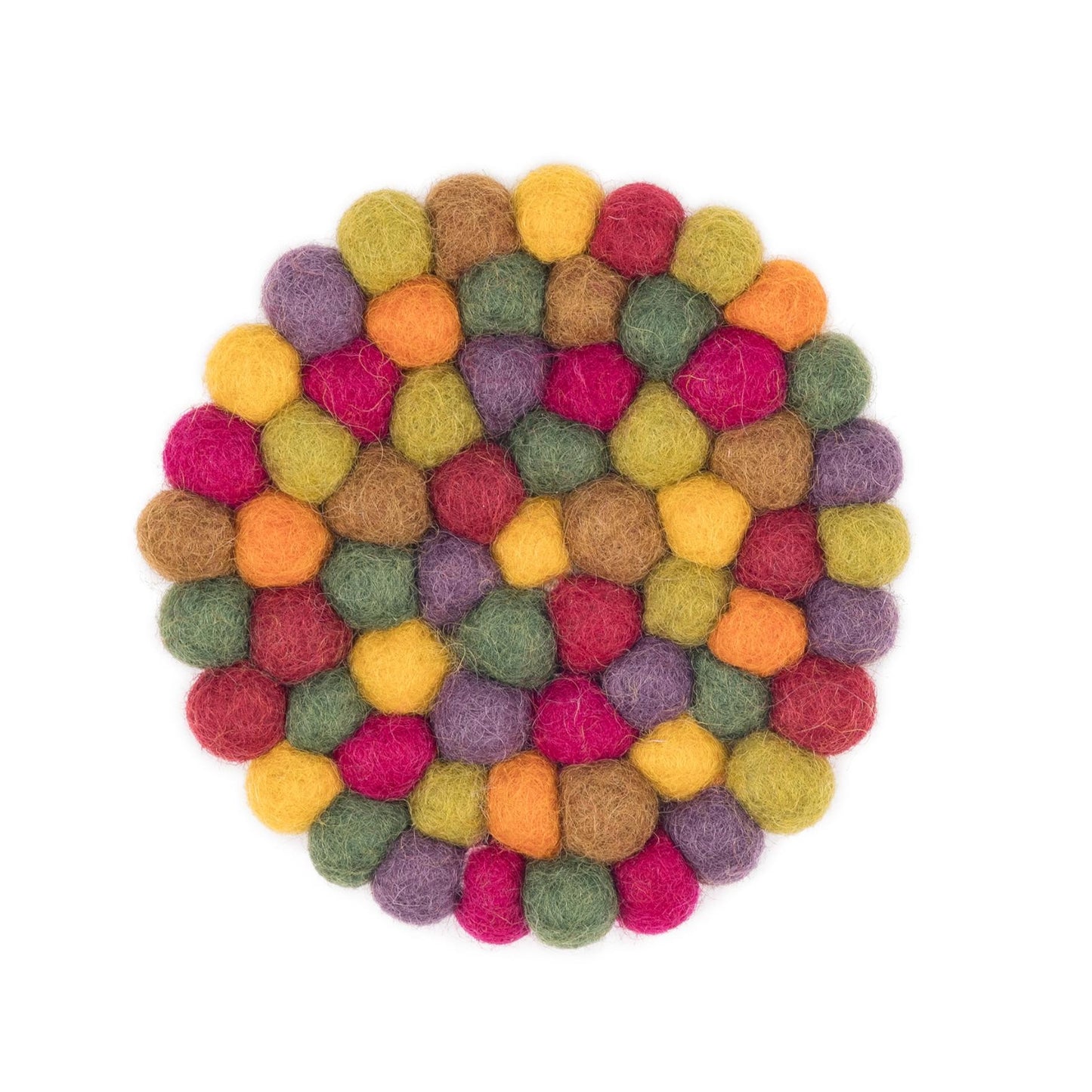 Detailfoto van vilten onderzetter vb 10 cm rond indian summer 4 st.