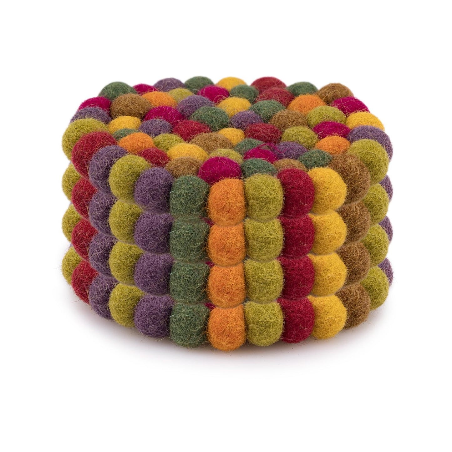 Detailfoto van vilten onderzetter vb 10 cm rond indian summer 4 st.