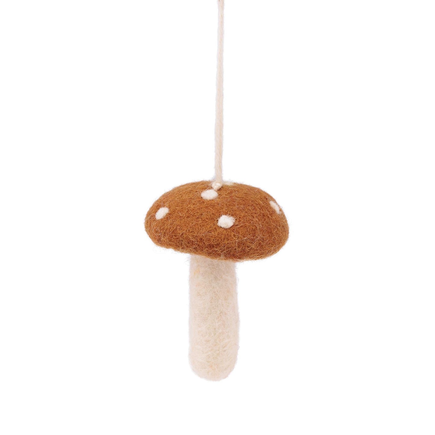 Detailfoto van vilten hanger paddenstoel indian summer medium bruin