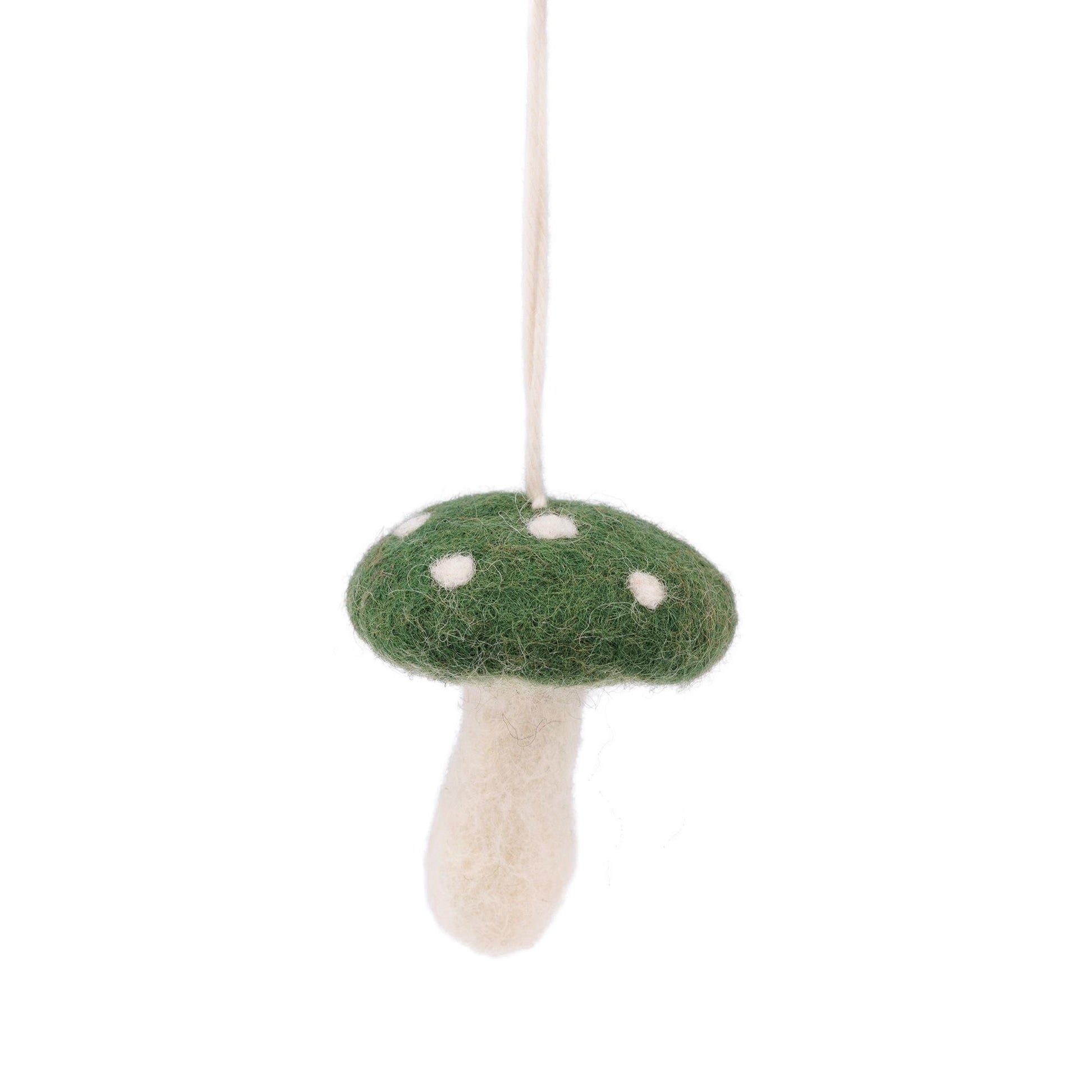 Detailfoto van vilten hanger paddenstoel indian summer medium groen