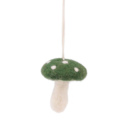 Detailfoto van vilten hanger paddenstoel indian summer medium groen
