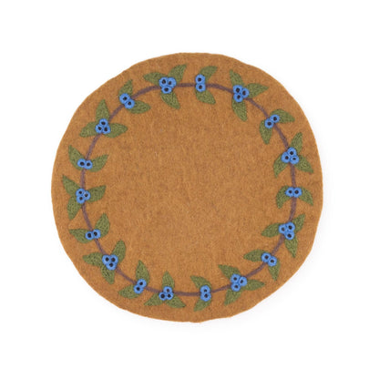 Detailfoto van vilten onderzetter 35 cm bes blauw