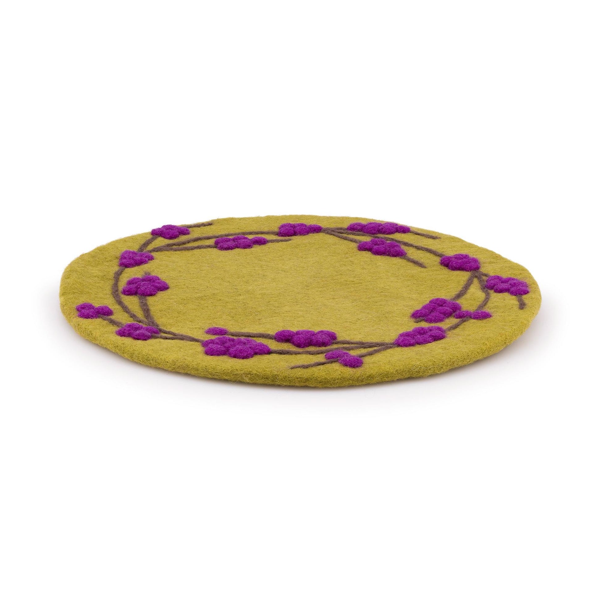 Detailfoto van vilten onderzetter 35 cm callicarpa