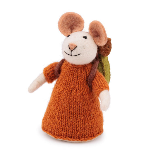 Dekoration Maus Wanderer Cognac