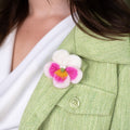 Brosche Violett Weiß-Rosa