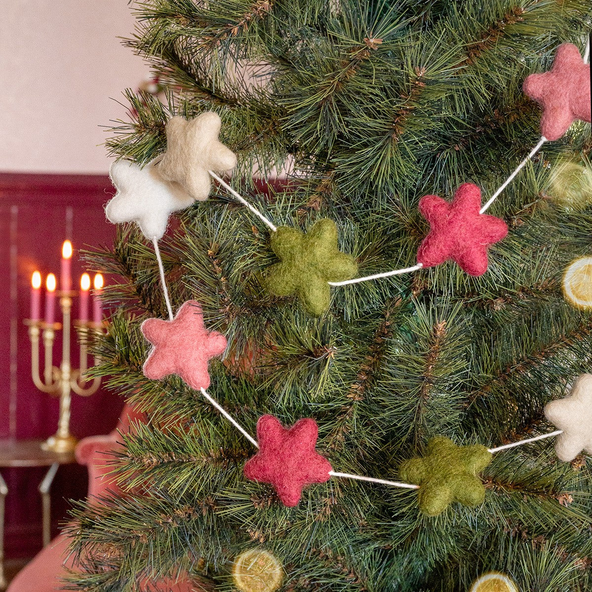 Vilten viltslinger ster mistletoe dreams