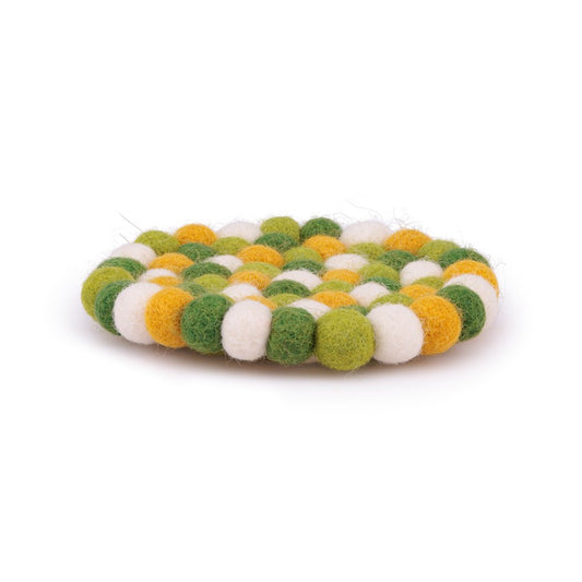 Onderzetter VB 10 cm Rond Groen-Geel 4 st.