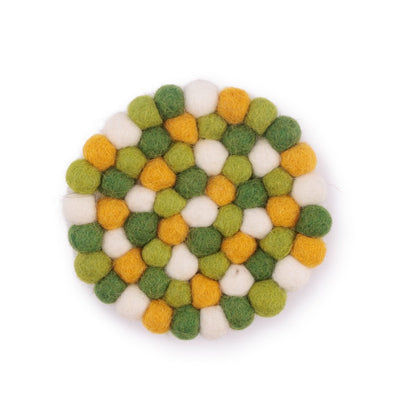 Onderzetter VB 10 cm Rond Groen-Geel 4 st.