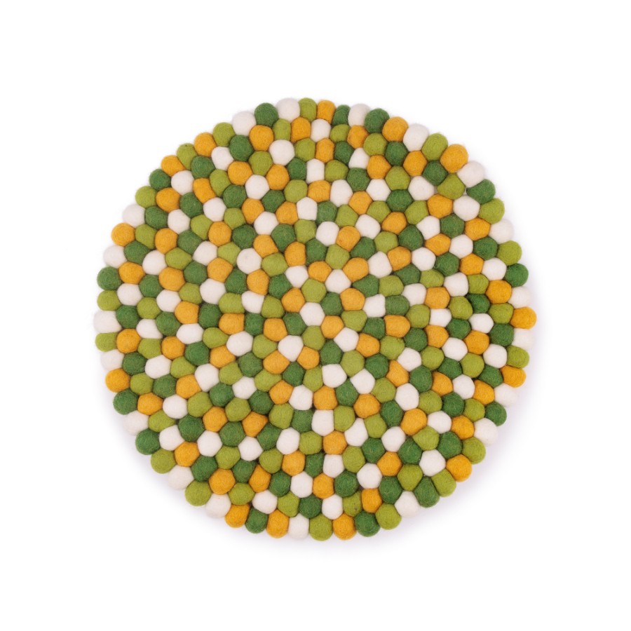 Onderzetter VB 40 cm Rond Groen-Geel – Sjaal met Verhaal