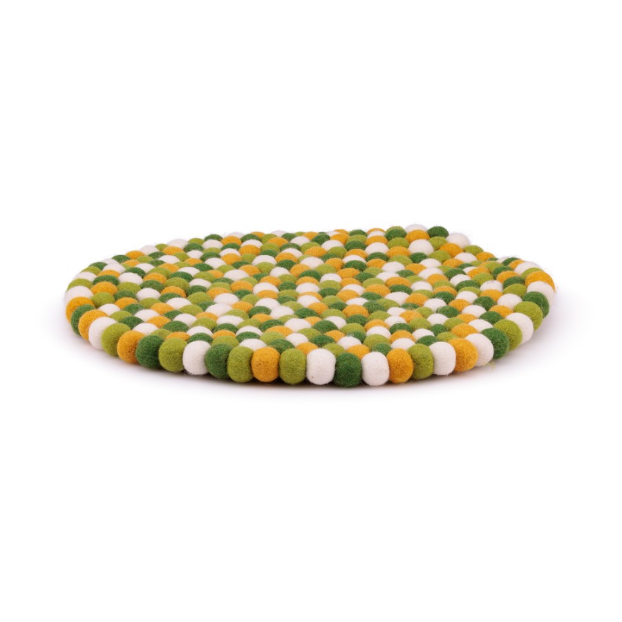 Onderzetter VB 40 cm Rond Groen-Geel – Sjaal met Verhaal
