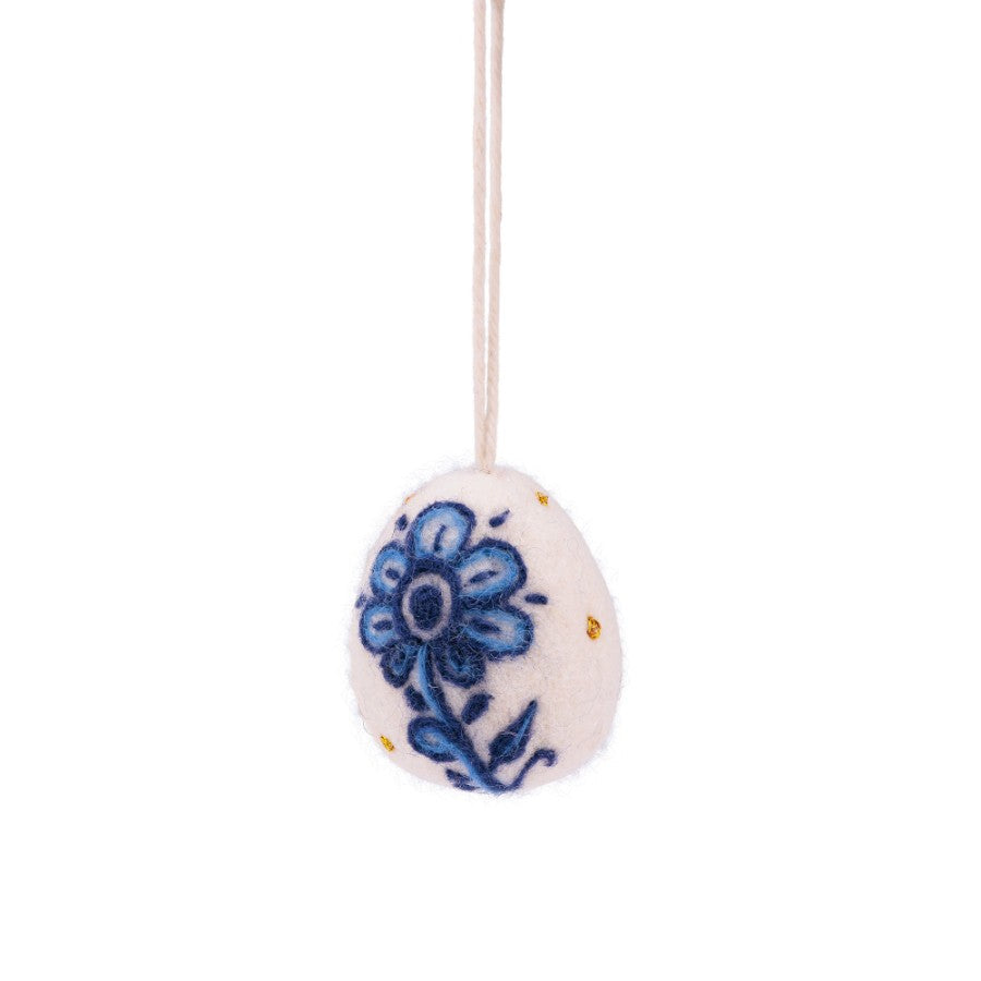 Hanger Ei Delfts Blauw met Margrietje