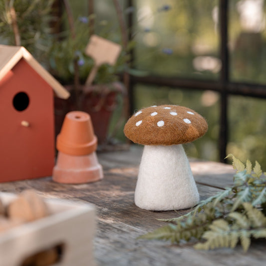 Decoratie Paddenstoel Indian Summer Bruin