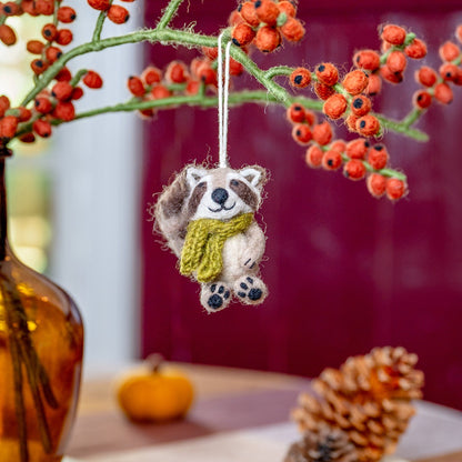 Vilten hanger wasbeer indian summer lichtgroen