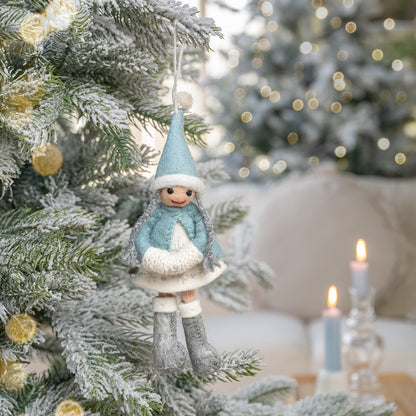 Hanger Winterfee IJsblauw van vilt