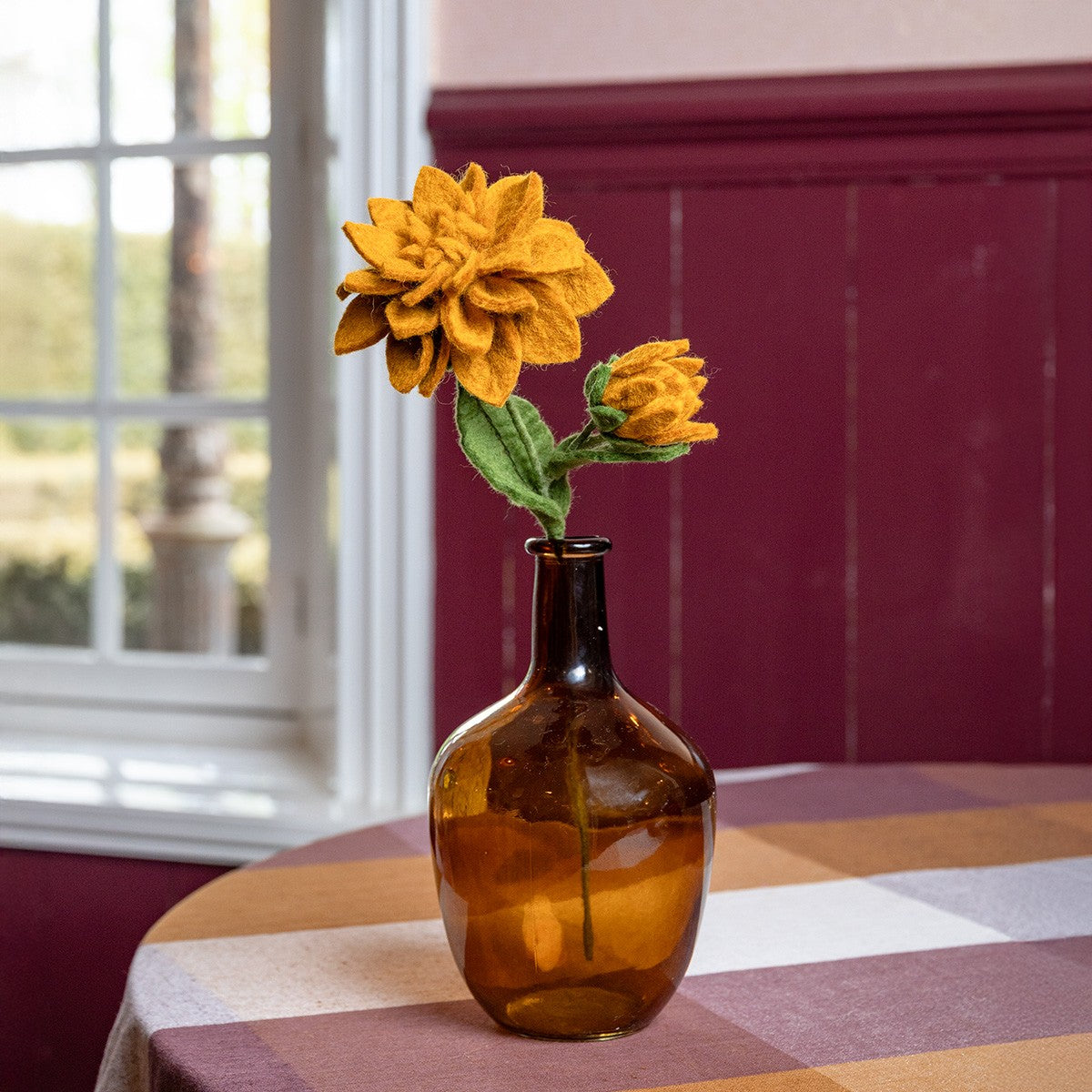 Vilten dahlia xl okergeel