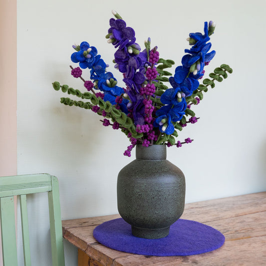 Vilten boeket luxe blauw-paars xl