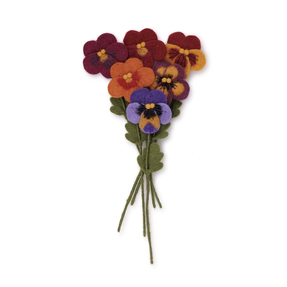 Detailfoto van vilten winterviooltje assorti 6 st.