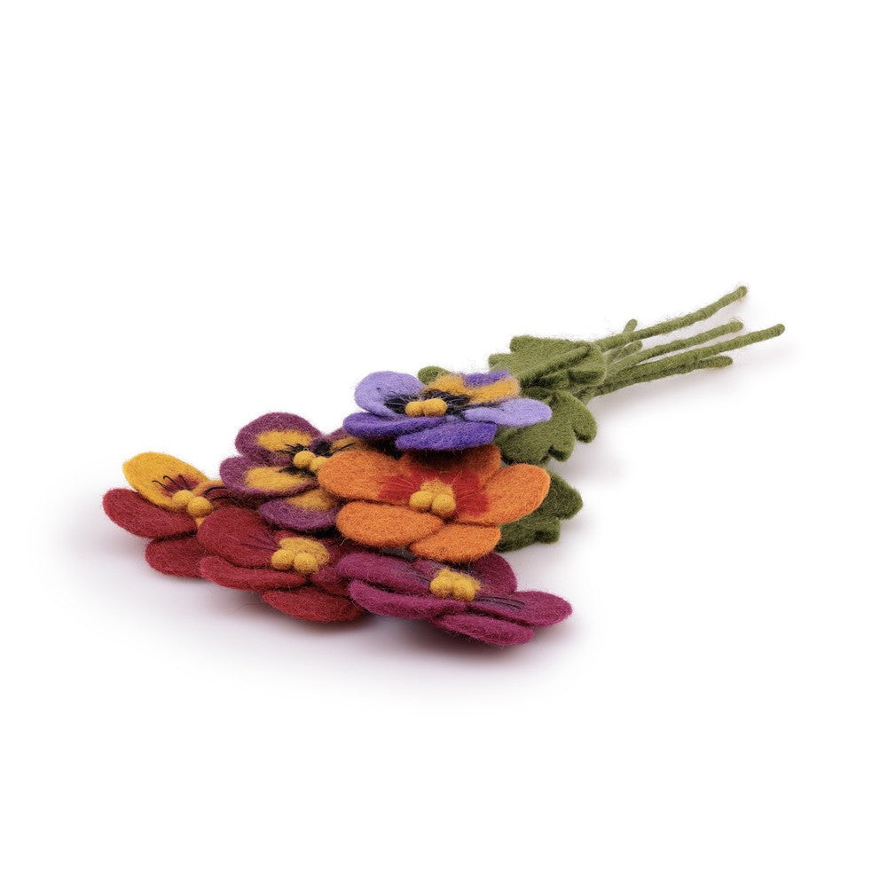 Detailfoto van vilten winterviooltje assorti 6 st.