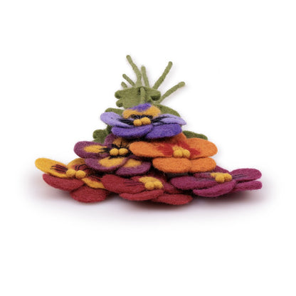 Detailfoto van vilten winterviooltje assorti 6 st.