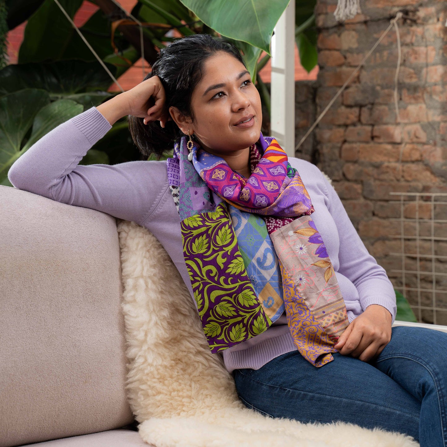 Vilten sarisjaal patchwork paarstinten