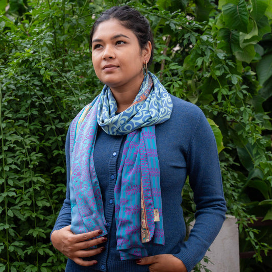 Sarisjaal 3-Dessin Turquoisetinten