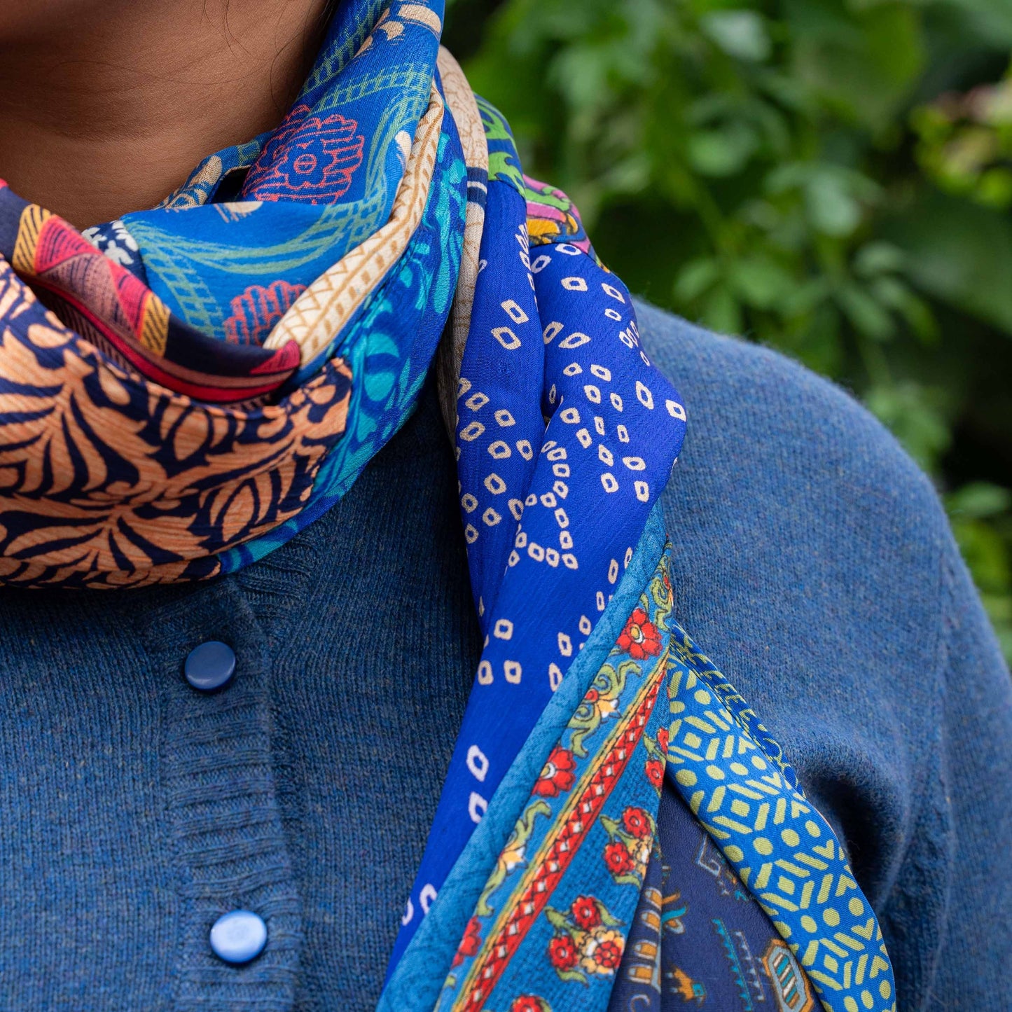 Sarisjaal Patchwork Blauwtinten