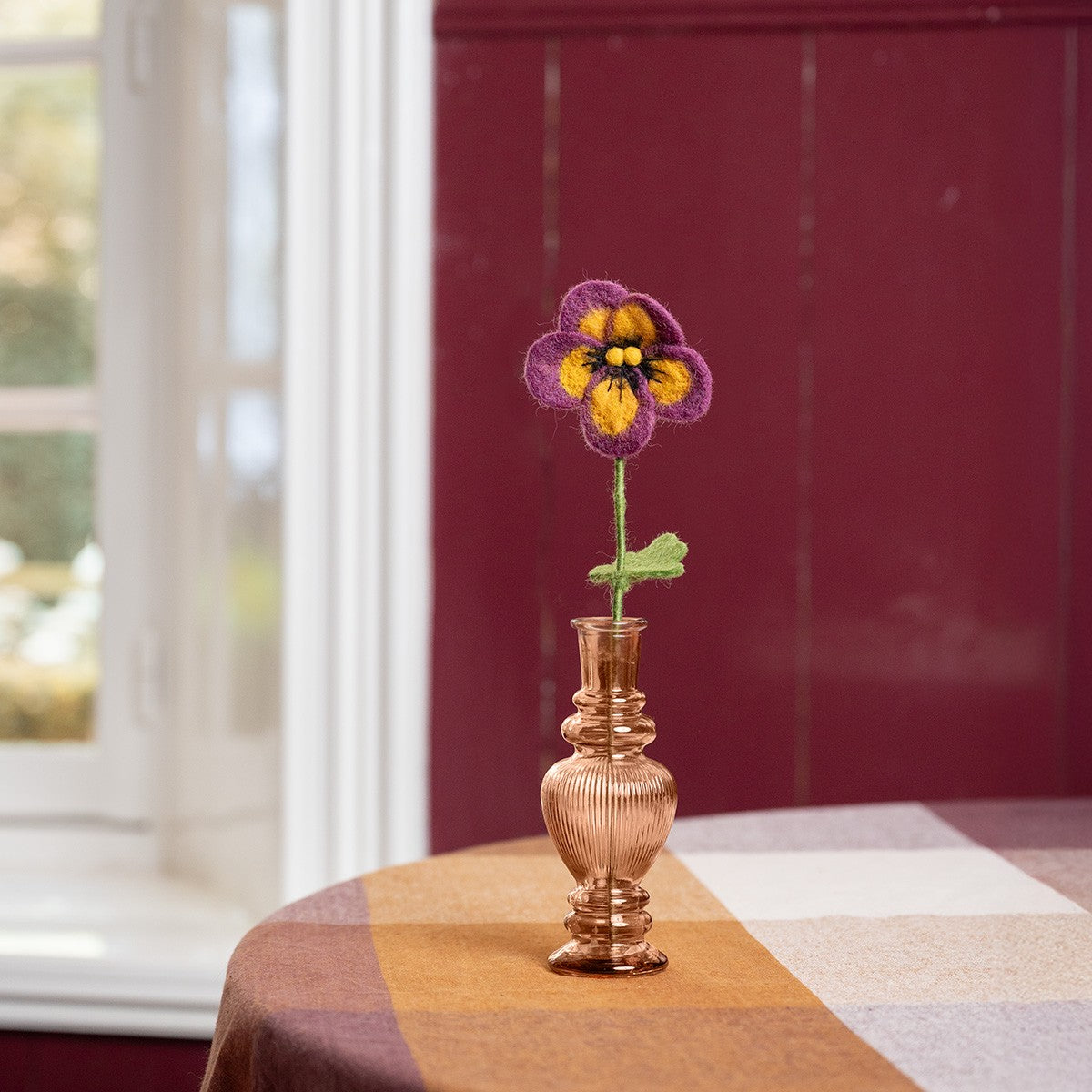 Vilten winterviooltje violet - okergeel