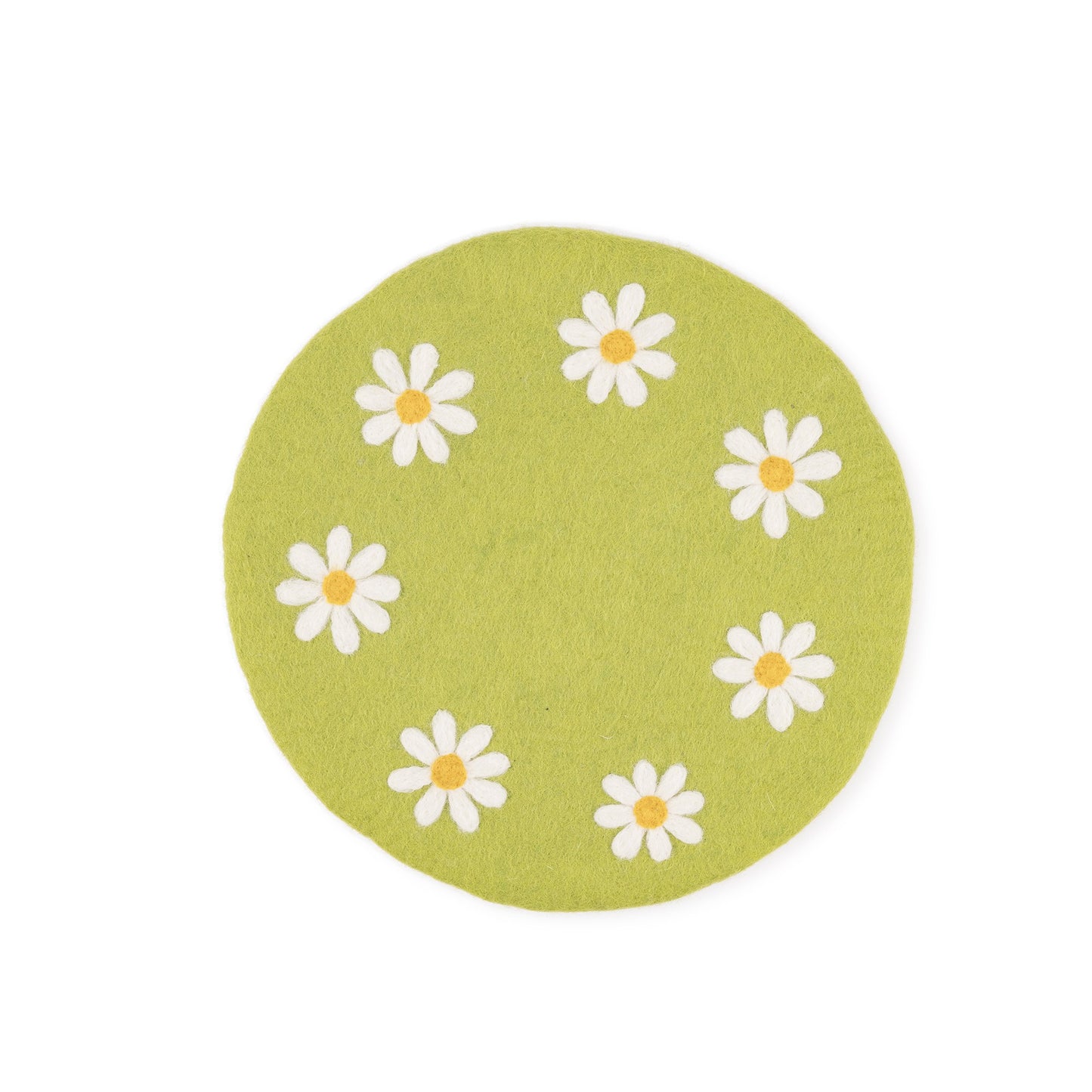 Onderzetter 35 cm Groen met Margrietjes