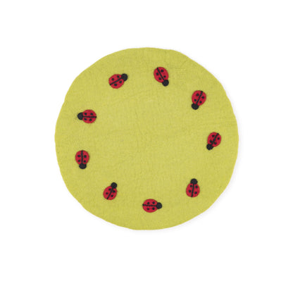Onderzetter 35 cm Groen met Lieveheersbeestjes