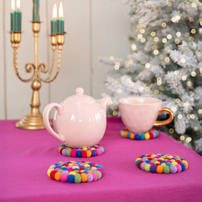 Onderzetter VB 10 cm Rond Multicolor 4 st.