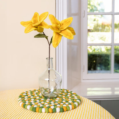 Onderzetter VB 40 cm Rond Groen-Geel