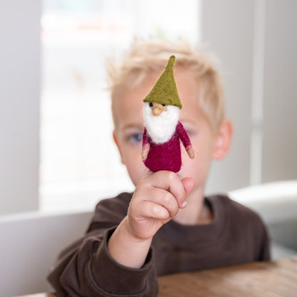 Finger puppet Gnome Burgundy