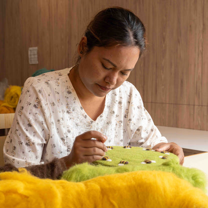 Onderzetter 35 cm Groen met Bijtjes