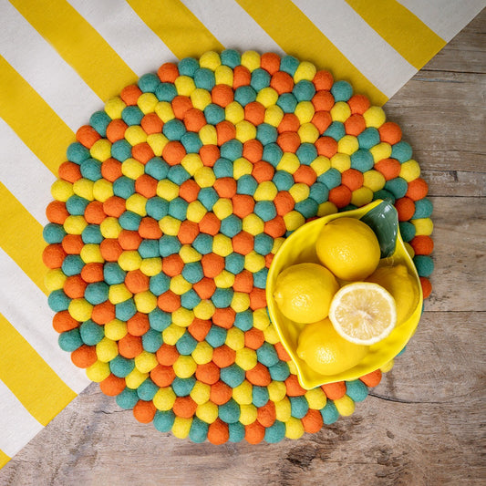 Vilten onderzetter vb 40 cm rond summer days