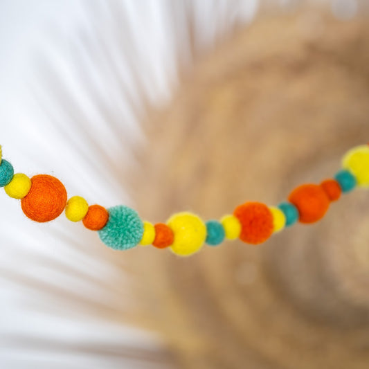 Felt garland Felt balls Pompoms Summer Days